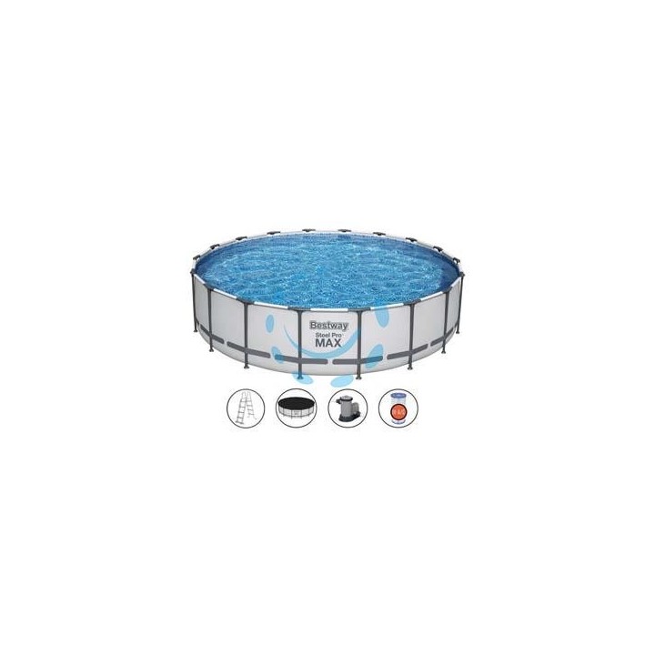 PISCINA STEEL PRO MAX TONDA TELAIO PORTANTE CM.549X122H. - kg.80,8 - lt.23.062 -filtro cartuccia(art.56462)