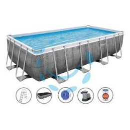 PISCINA POWER STEEL RETTANGOLARE TELAIO PORTANTE CM.549X274X122H. - kg.112,4 - lt.14812 -filtro cartuccia(art.56998)