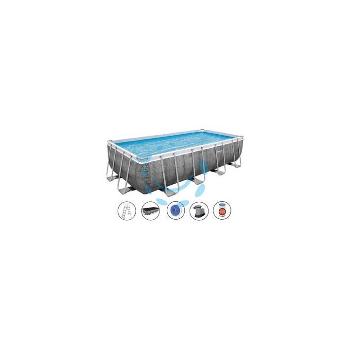 PISCINA POWER STEEL RETTANGOLARE TELAIO PORTANTE CM.549X274X122H. - kg.112,4 - lt.14812 -filtro cartuccia(art.56998)