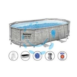 PISCINA POWER STEEL SWIM VISTA OVALE TELAIO PORTANTE CM.427X250X100H.