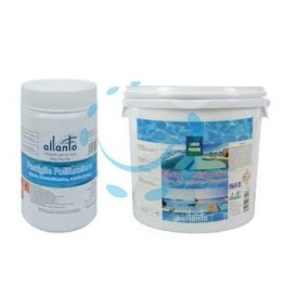 CLORO POLIFUNZIONE PASTIGLIE (CLORO, FLOCCULANTE, ANTIALGHE) - Kg.1 in barattolo (pastiglie da gr.200 l'una)