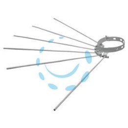 STENDIBIANCHERIA A RAGGERA 6 RAGGI PER STUFE SMALTATO BIANCO - ø cm.8/15 regolabile con sei aste da cm.43