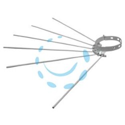 STENDIBIANCHERIA A RAGGERA 6 RAGGI PER STUFE SMALTATO BIANCO - ø cm.8/15 regolabile con sei aste da cm.43