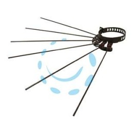STENDIBIANCHERIA A RAGGERA 6 RAGGI PER STUFE SMALTATO MARRONE - ø cm.8/15 regolabile con sei aste da cm.43