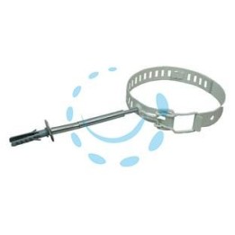 COLLARE PER TUBO STUFE SMALTATO BIANCO - ø cm.8/14 regolabile, con tassello ø mm.8x40