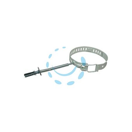 COLLARE PER TUBO STUFE SMALTATO BIANCO - ø cm.8/14 regolabile, con tassello ø mm.8x40