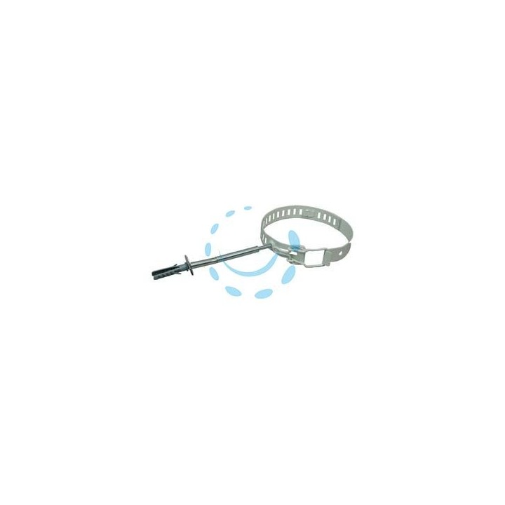 COLLARE PER TUBO STUFE SMALTATO BIANCO - ø cm.8/14 regolabile, con tassello ø mm.8x40