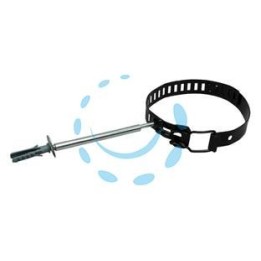 COLLARE PER TUBO STUFE SMALTATO NERO - ø cm.8/14 regolabile con tassello ø mm.8x40