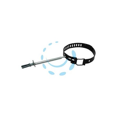 COLLARE PER TUBO STUFE SMALTATO NERO - ø cm.10/15 regolabile con tassello ø mm.8x40