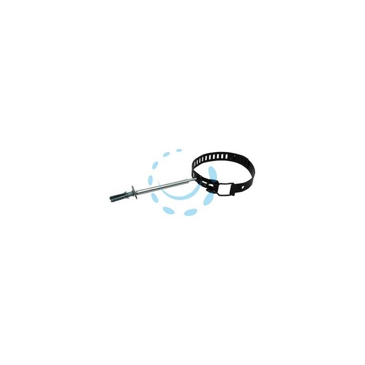 COLLARE PER TUBO STUFE SMALTATO NERO - ø cm.10/15 regolabile con tassello ø mm.8x40