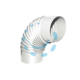 GOMITO 90° PORCELLANATO PER STUFE A LEGNA BIANCO "ALA SMALTO CLASSIC" - ø mm.90