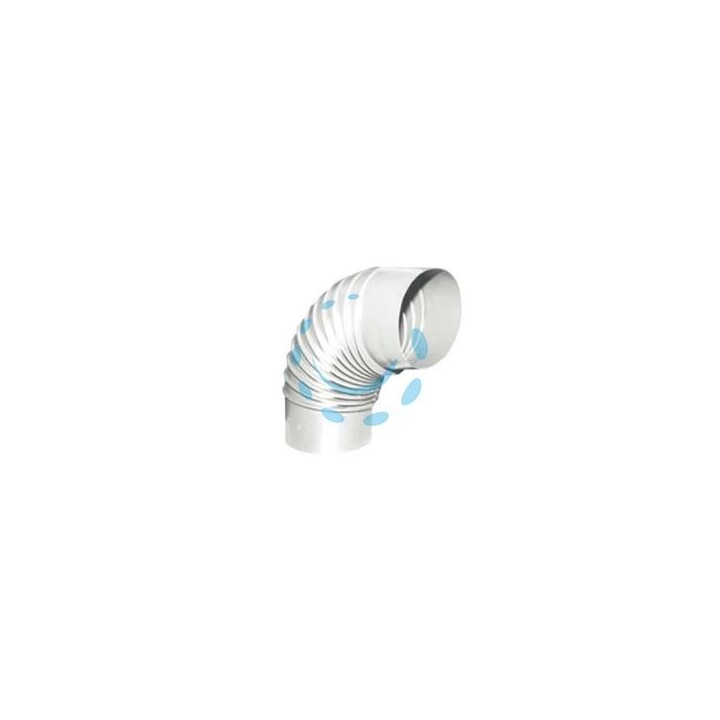 GOMITO 90° PORCELLANATO PER STUFE A LEGNA BIANCO "ALA SMALTO CLASSIC" - ø mm.90