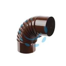 GOMITO 90° PORCELLANATO PER STUFE A LEGNA MARRONE "ALA SMALTO CLASSIC" - ø mm.80