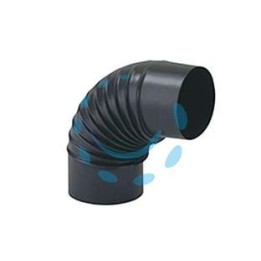 GOMITO 90° PORCELLANATO STUFE A LEGNA NERO OPACO "ALA SMALTO CLASSIC" - ø mm.130