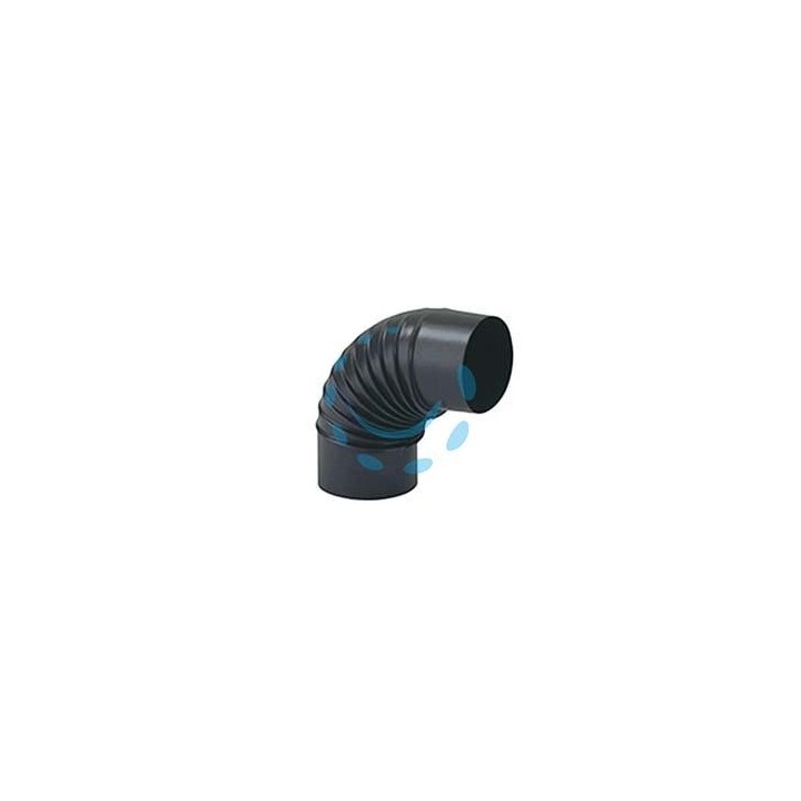 GOMITO 90° PORCELLANATO STUFE A LEGNA NERO OPACO "ALA SMALTO CLASSIC" - ø mm.150