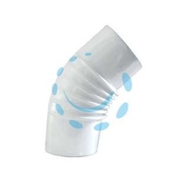 GOMITO 45° PORCELLANATO PER STUFE A LEGNA BIANCHI "ALA SMALTO CLASSIC" - ø mm.120