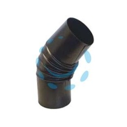 GOMITO 45° PORCELLANATO STUFE A LEGNA NERO OPACO "ALA SMALTO CLASSIC" - ø mm.100