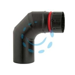 GOMITO 90° PORCELLANATO PER STUFE A PELLET NERO OPACO "ALA PELLET ECO" - ø mm.80