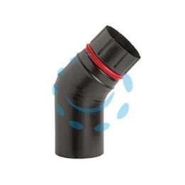 GOMITO 45° PORCELLANATO PER STUFE A PELLET NERO OPACO "ALA PELLET ECO" - ø mm.80