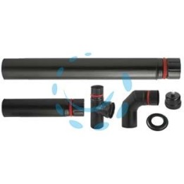 KIT INSTALLAZIONE PER STUFE A PELLET NERO OPACO "ALA PELLET ECO" - ø mm.80
