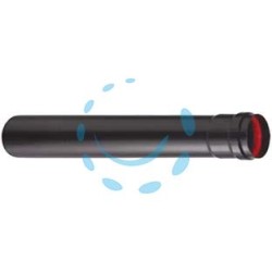 TUBO PER STUFE A PELLET NERO OPACO "ALA PELLET AETERNUM" - ø mm.80x250h.