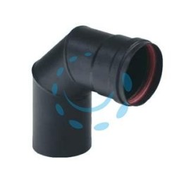 GOMITO A 90° PER STUFE A PELLET NERO OPACO "ALA PELLET AETERNUM" - ø mm.80