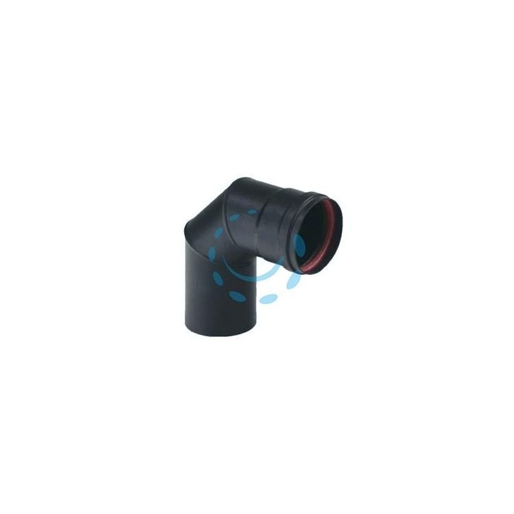 GOMITO A 90° PER STUFE A PELLET NERO OPACO "ALA PELLET AETERNUM" - ø mm.80