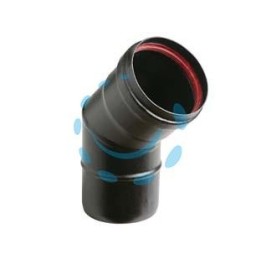 GOMITO A 45° PER STUFE A PELLET NERO OPACO "ALA PELLET AETERNUM" - ø mm.80