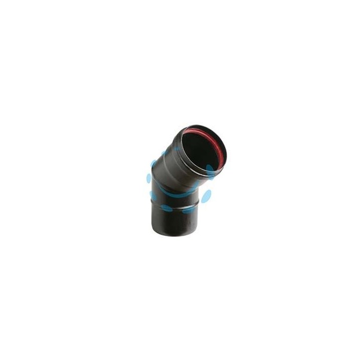 GOMITO A 45° PER STUFE A PELLET NERO OPACO "ALA PELLET AETERNUM" - ø mm.80