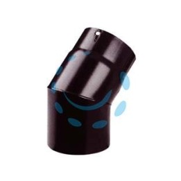 GOMITO 45° PORCELLANATO PER STUFE A LEGNA NERO OPACO PESANTE MM.1,2 - ø cm.16