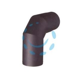 GOMITO 90° PORCELLANATO PER STUFE A LEGNA NERO OPACO PESANTE MM.1,2 - ø cm.14