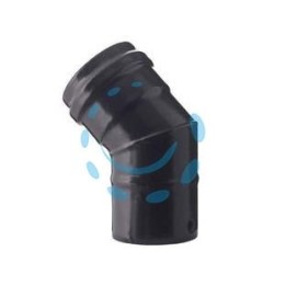 GOMITO A 45° PER STUFE A PELLET NERO OPACO PESANTE MM.1,2 - ø cm.10