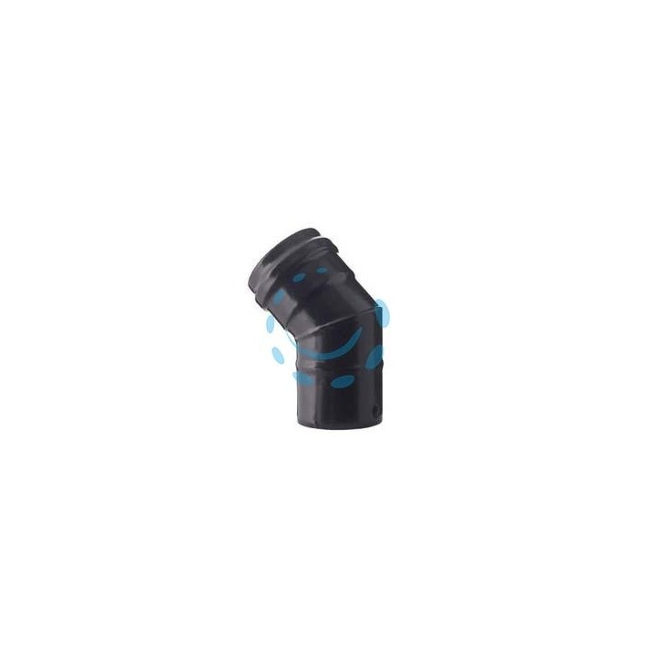 GOMITO A 45° PER STUFE A PELLET NERO OPACO PESANTE MM.1,2 - ø cm.10