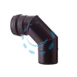 GOMITO A 90° PER STUFE A PELLET NERO OPACO PESANTE MM.1,2 - ø cm.8