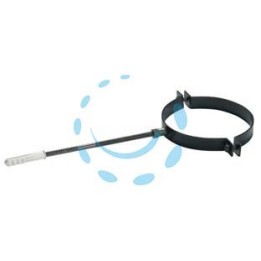 COLLARE PER TUBO STUFE A PELLET IN ACCIAIO VERNICIATO NERO OPACO - ø mm.100