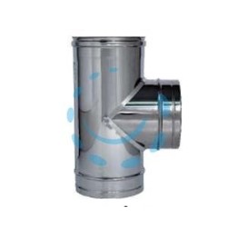 RACCORDO A "T" 90° IN ACCIAIO INOX AISI 304 MONOPARETE SPESSORE MM.0,5 - MMF ø mm.80