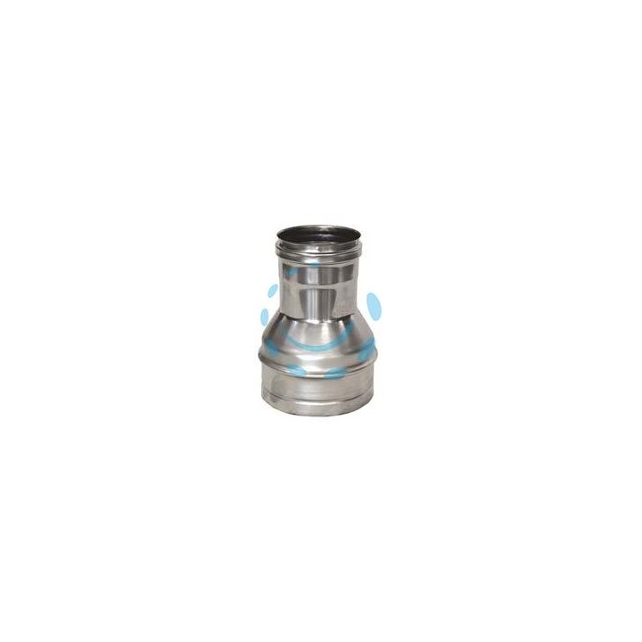 RIDUZIONE PER TUBO ACCIAIO INOX AISI 304 F/M MONOPARETE SPESS. MM.0,5 - F ø mm.130 M ø mm.100