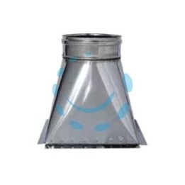 TRAMOGGIA IN ACCIAIO INOX AISI 304 MONOPARETE SPESSORE MM.0,6 - mm.250x250 - ø mm.200 - mm.330h.