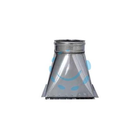TRAMOGGIA IN ACCIAIO INOX AISI 304 MONOPARETE SPESSORE MM.0,6 - mm.250x250 - ø mm.200 - mm.330h.