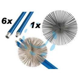 KIT SPAZZACAMINO - 6 aste da cm.140 + 1 scovolo cm.25