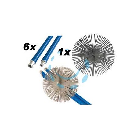KIT SPAZZACAMINO - 6 aste da cm.140 + 1 scovolo cm.25