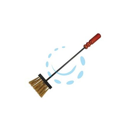 SCOPINO SETOLE OTTONATE PER CAMINO MANICO LEGNO - cm.55h. (738 BIS)