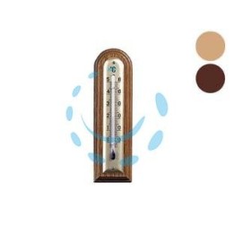 TERMOMETRO LEGNO NOCE ARROTONDATO - scuro - mm.144x40