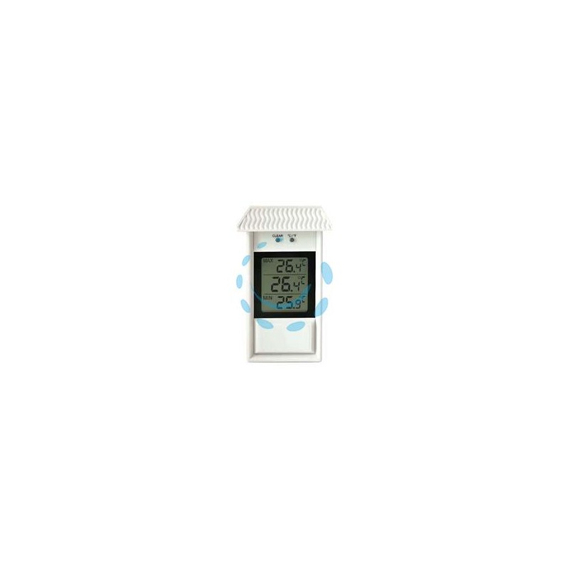TERMOMETRO PLASTICA MIN/MAX DIGITALE - bianco - mm.150x80