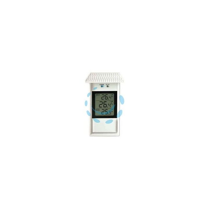 TERMOMETRO PLASTICA MIN/MAX DIGITALE - bianco - mm.150x80