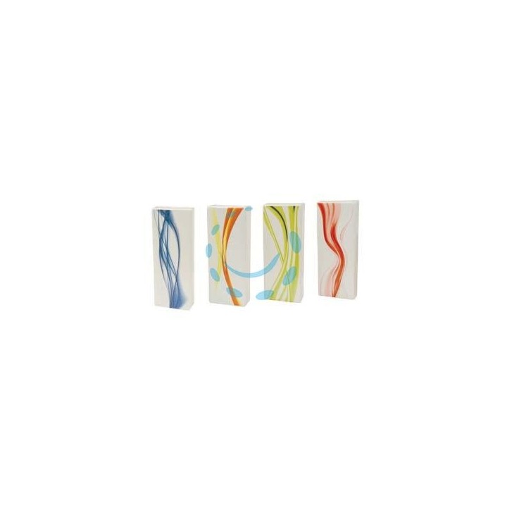 UMIDIFICATORE CERAMICA RETTANGOLARE CON DECORO FLOREALE - mm 75x38x190h. - giallo