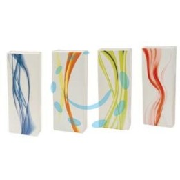 UMIDIFICATORE CERAMICA RETTANGOLARE CON DECORO FLOREALE - mm 75x38x190h. - verde