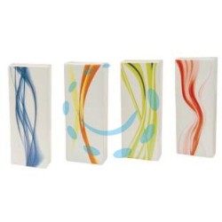 UMIDIFICATORE CERAMICA RETTANGOLARE CON DECORO FLOREALE - mm 75x38x190h. - rosso 