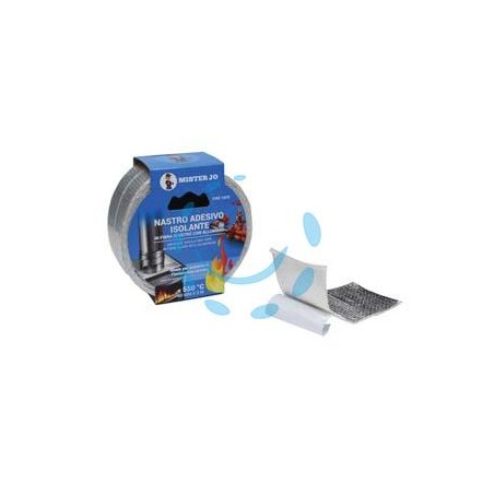 NASTRO ADESIVO ISOLANTE IN FIBRA DI VETRO + ALLUMINIO ALTE TEMPERATURE - mm.50 x 3 mt.