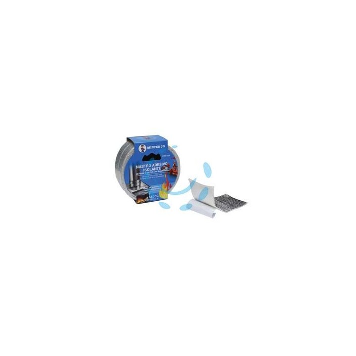 NASTRO ADESIVO ISOLANTE IN FIBRA DI VETRO + ALLUMINIO ALTE TEMPERATURE - mm.50 x 3 mt.